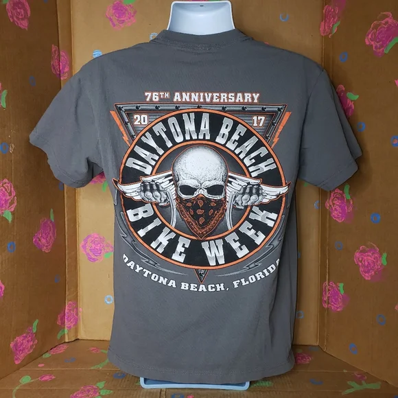 DAYTONA BEACH BEACH BIKE WEEK 2017 GRAY SHIRT SIZE LARGE - Picture 2 of 6
